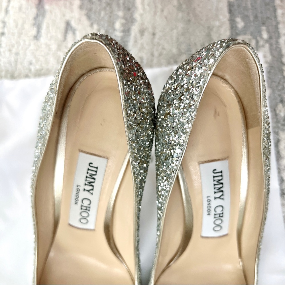 NIB Jimmy Choo Romy 85 Glitter Pointy Toe Pumps - Picture 8 of 12